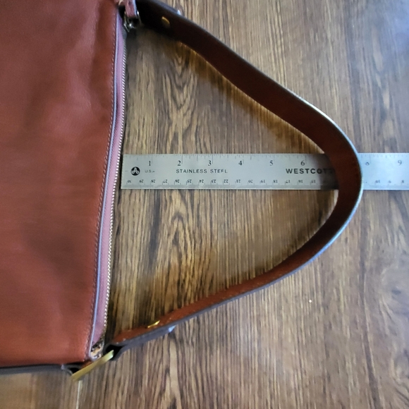 Fossil Leather Bucket Shoulder Bag Purse Medium Brown Zip Closure - Picture 12 of 15